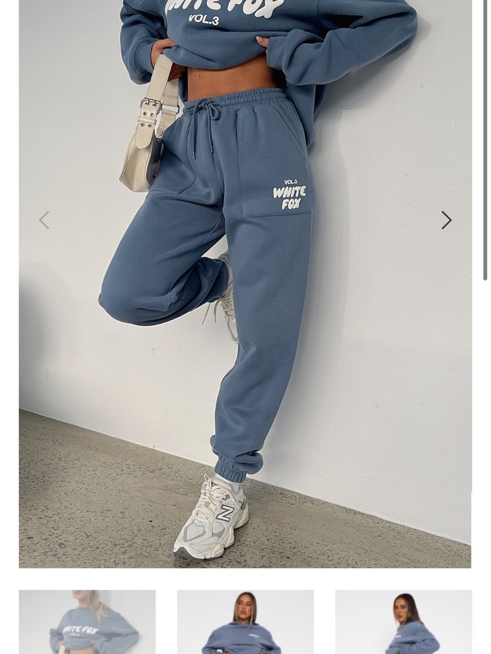 White Fox Boutique Blue Logo Sweat Joggers